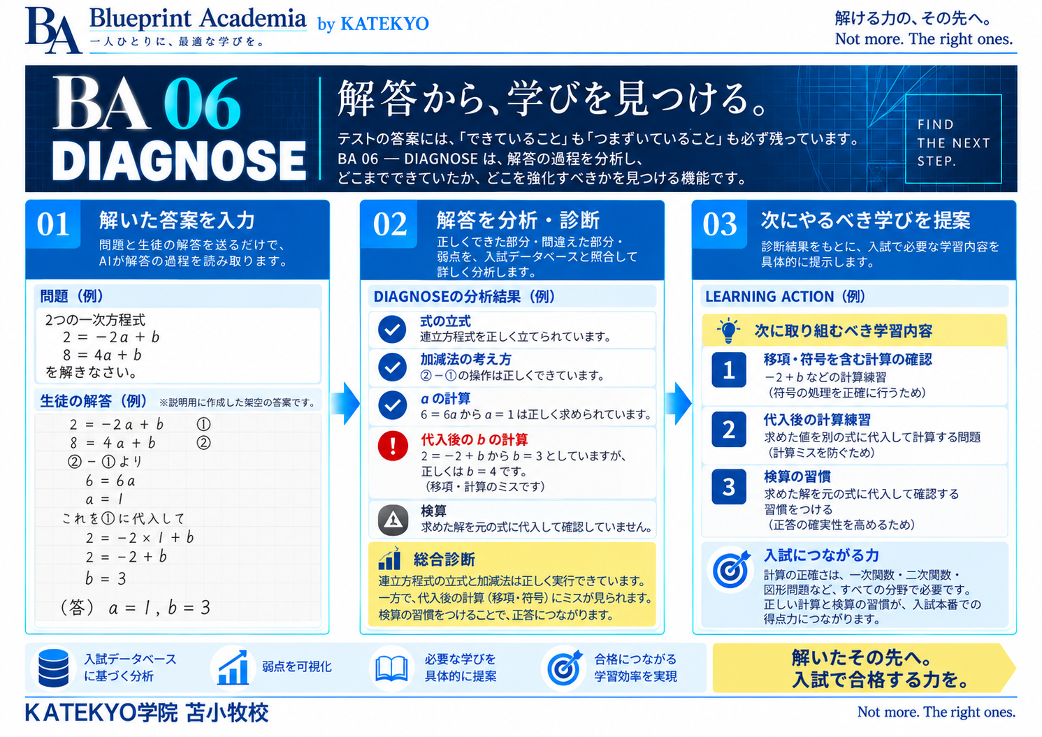 BA 06 DIAGNOSE：架空の数学答案を用いた解答分析から学習提案までの流れ